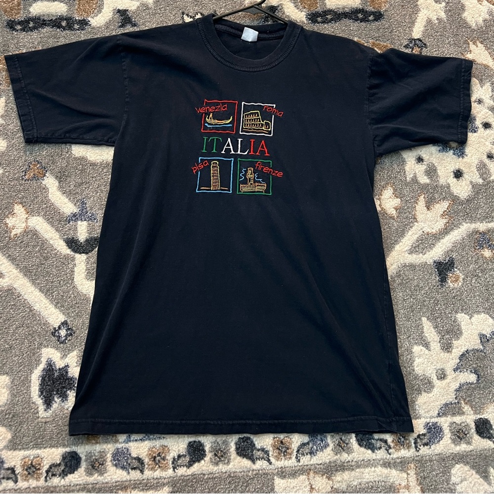 Italy - Embroidered T-Shirt - Bologna, Pisa, Assisi, Firenze, Roma, Sicilia